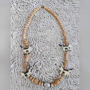 Unbranded wood cat necklace